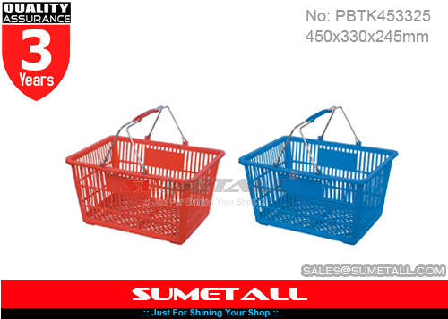Porcellana Metal i cestini della spesa di plastica del supermercato della maniglia/cestini della spesa tenuti in mano fornitore
