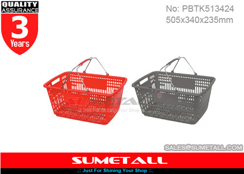 Porcellana Cestini della spesa di plastica della drogheria grigia rossa di colore per le vendite al dettaglio/supermercato fornitore