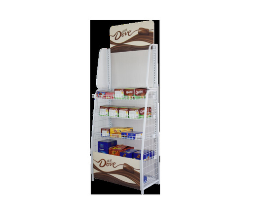 Porcellana Caramella su misura, banco di mostra del cioccolato/scaffali di esposizione diritti caramella del pavimento per i supermercati fornitore
